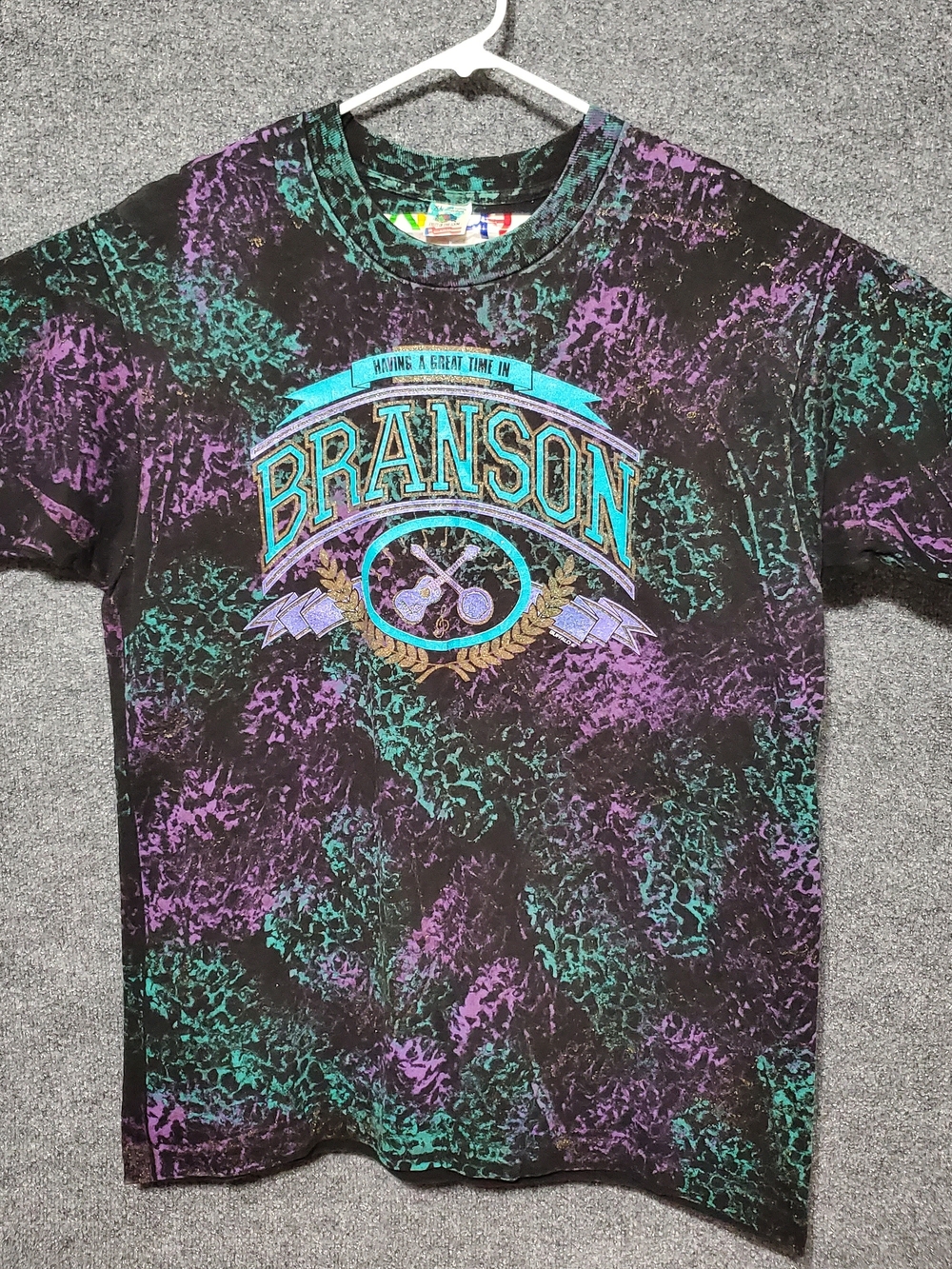 Vintage Branson Shirt Mens XL Tie Die Country Music Festival 90s Folk Guitars